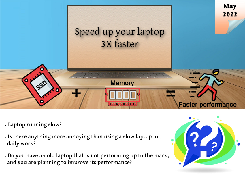 To speed up your old laptop call us