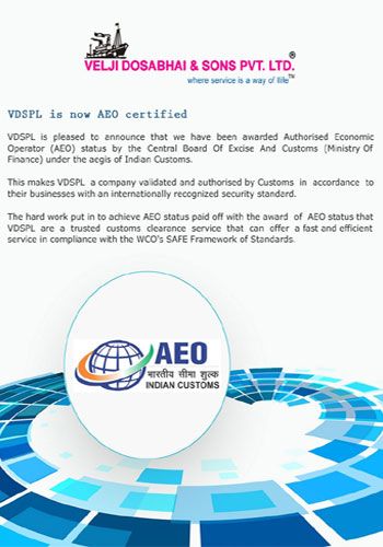 VDSPL is now AEO Certified